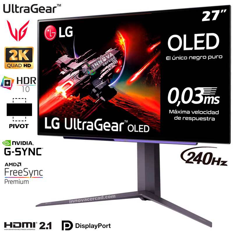 LG - Monitor LG OLED UltraGear 27GR95QE-B 27 240Hz 03MS HDR10 G-Sync