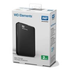 WESTER DIGITAL - Disco duro externo Western Digital 2TB Elements Portable USB-Negro