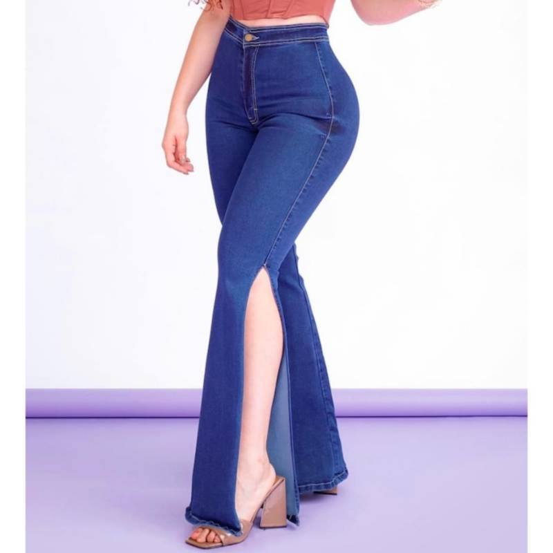Baggy Elastic Jeans Mujer Rasgado
