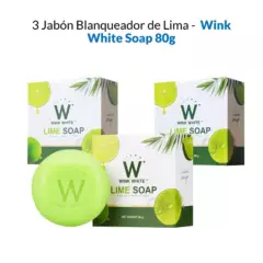 WINK WHITE - 3 Jabón Blanqueador de Lima - Wink White Soap 80g