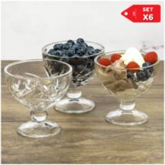 INSPIRA - Copas de vidrio para helado de alto relieve Set x6