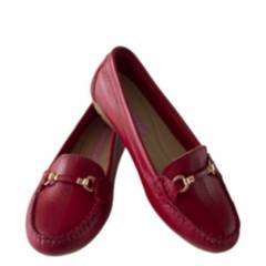 CORELLI - Zapato Chato Mocasin Plataforma  Mujer Sara 2 Cuero rojo