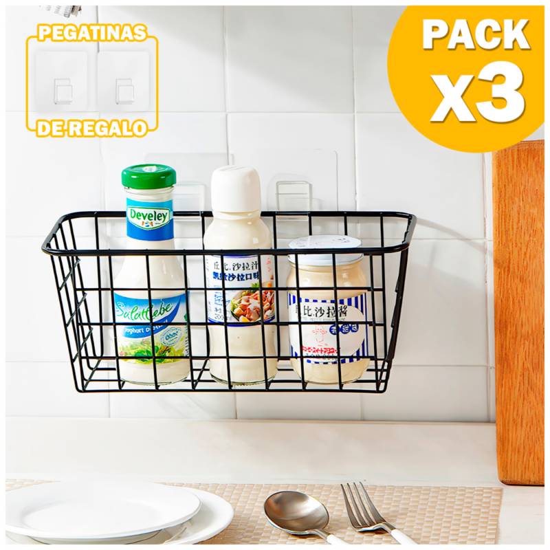 Combo Organizador Cocina (1 Canasta Organizadora + 1 Porta triple