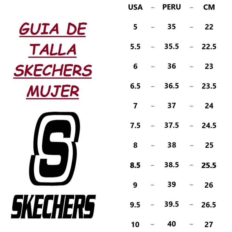 Tallas de shop zapatillas skechers