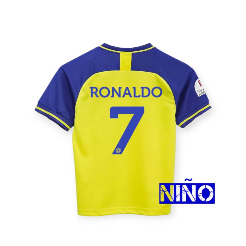 Camiseta Al Nassr Ronaldo CR7 Niño primera equipación GENERICO