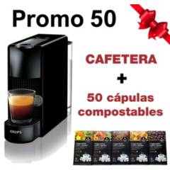 Cafetera Nespresso® más 50 cápsulas compatibles.