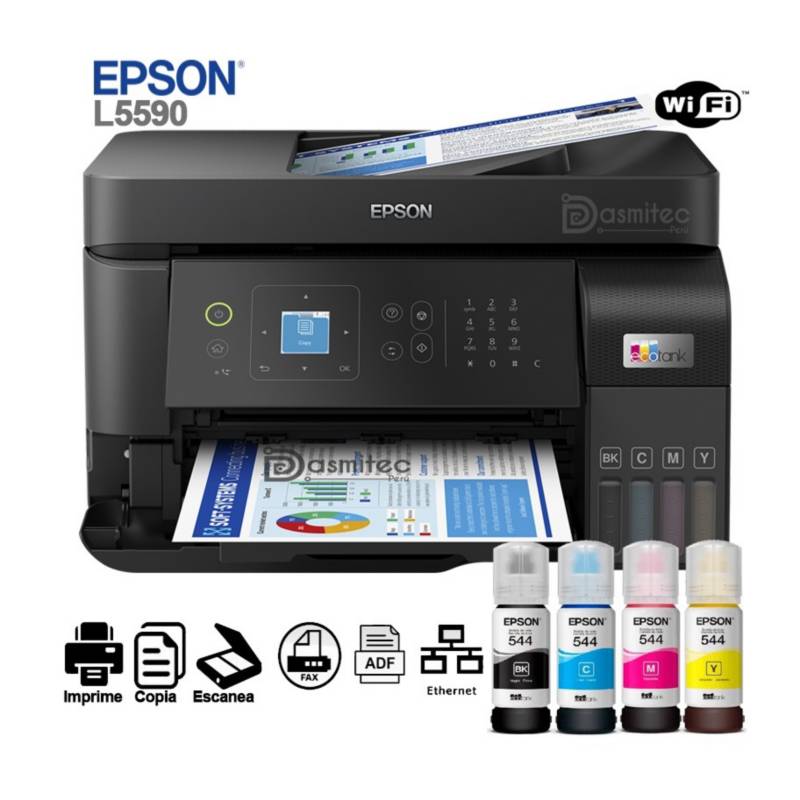 Impresora Multifuncional Epson EcoTank L5590 WiFi Negro Color