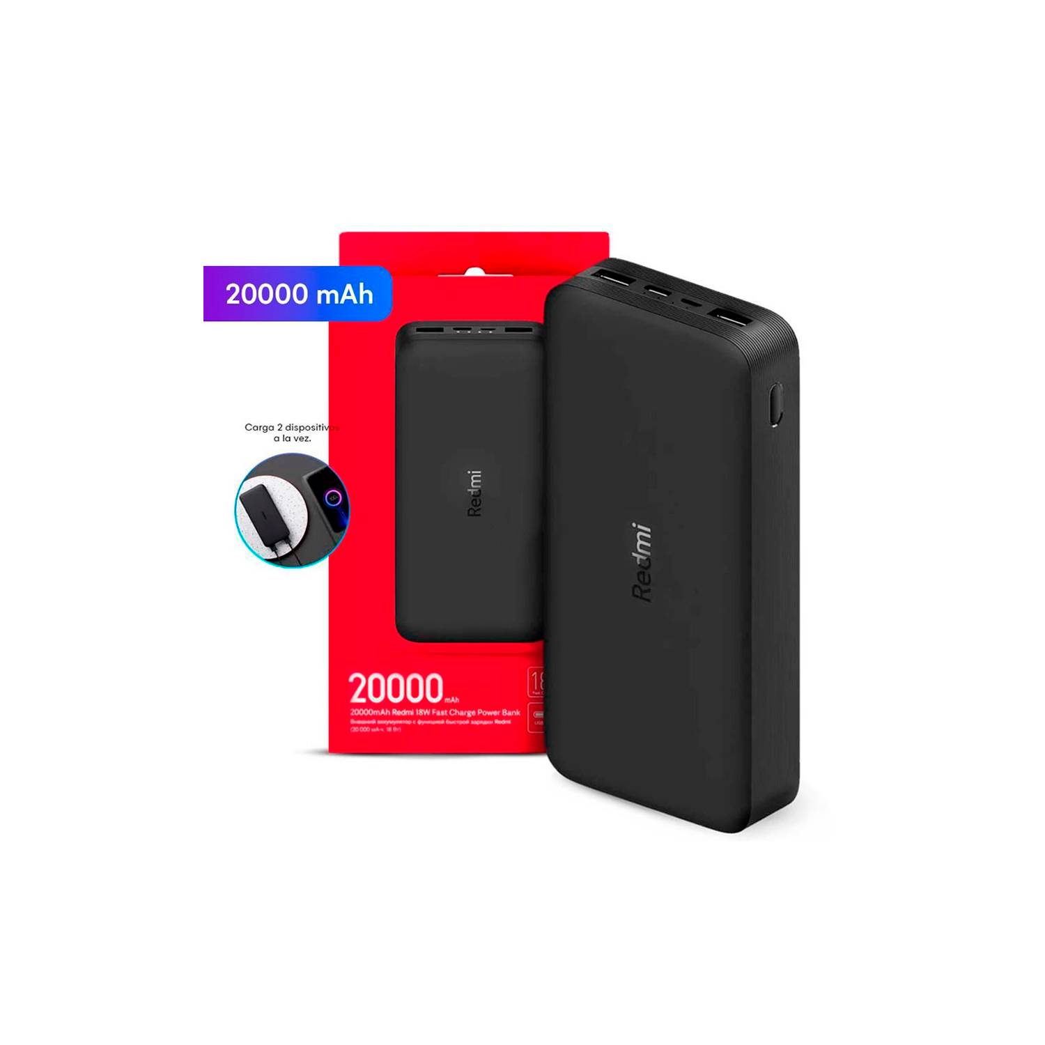 Power Bank Carga Rápida 18W - 20000mAh