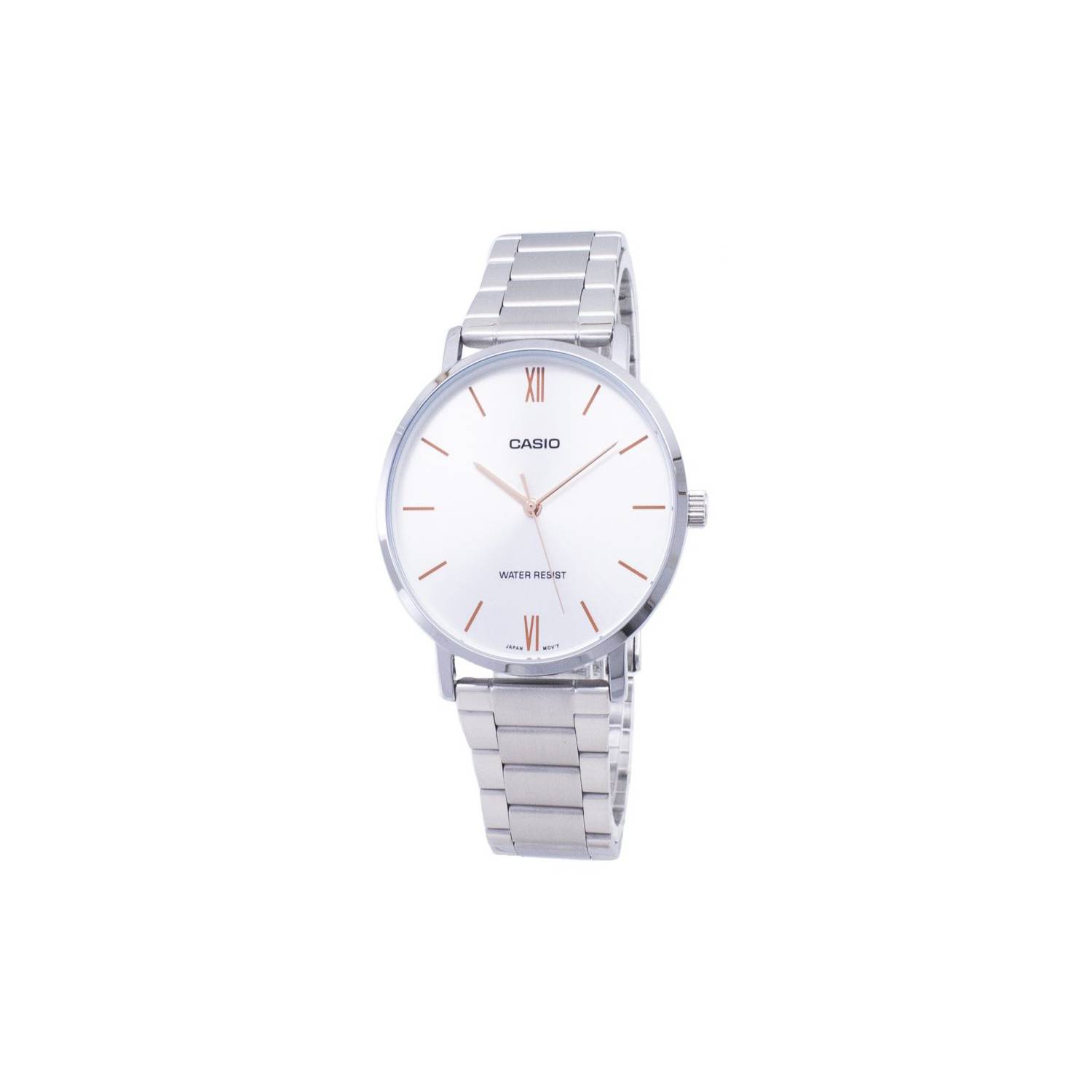 ⇨ Reloj Casio de hombre plateado con esfera blanca, MTP-1310PD-7BVEG.