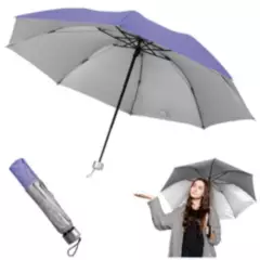 SASHIJA - Paraguas Plegable Sombrilla de Mano para Sol Lluvia K02 Lila