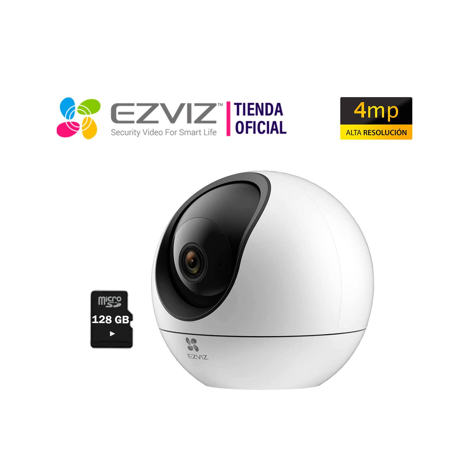Ezviz cámara seguridad WIFI exterior C6 4MP Noche color micro SD 64GB