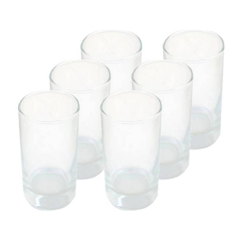 Set de 6 Vasos de Vidrio Lisos Cristal INSPIRA