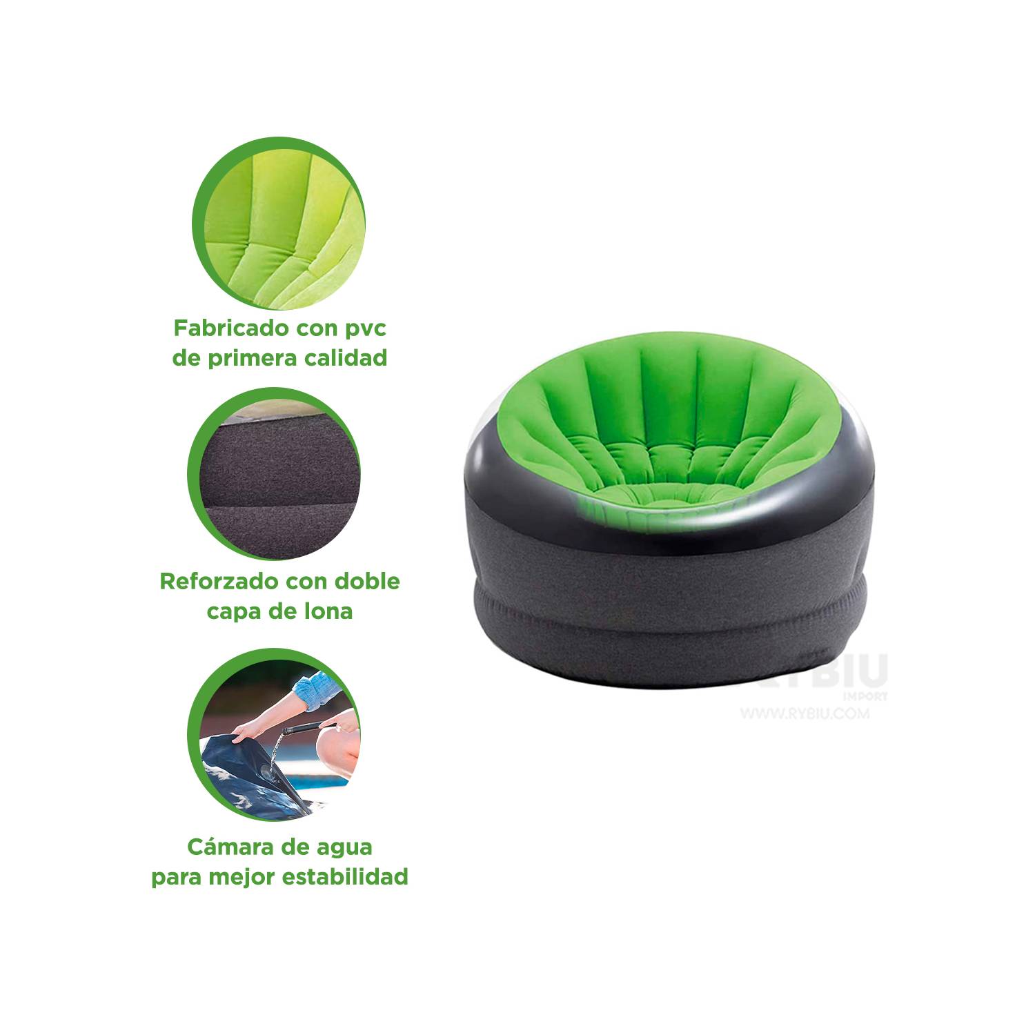 Generico Sofa Hinchable de Color Verde - Promart