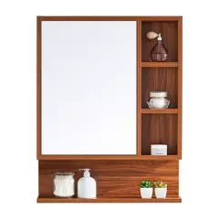 PELIKANO - Mueble de Baño con Espejo Melamina Caramelo 60x55 cm