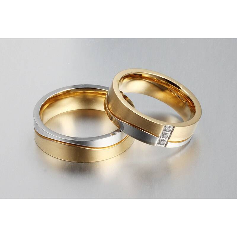 Anillos de Matrimonio Alianzas Gold Dream Love Bañado Oro 18K Genieka  GENERICO