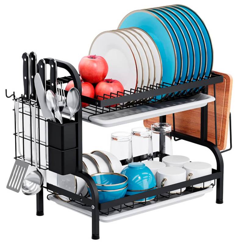 Escurridor de Platos Organizador para Cocina con Portacucharones Premium  65cm