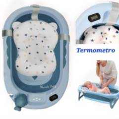 Bañera para Bebe Recien Nacido con Termometro Celeste