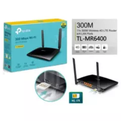 TP-LINK - Router 4G Lte Tp-link Wifi Inalámbrico 300mbps TL-MR6400 SIM Card