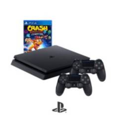 Consola PS4 Playstation 4 sony slim 1tb con 2 mandos Crash Bandicoot 4 - Reacondicionada