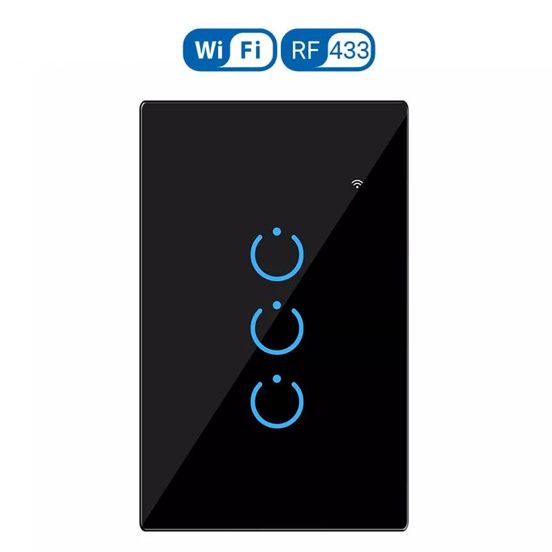 Interruptor Inteligente Universal Wifi Luz Smart Negro Alexa 3