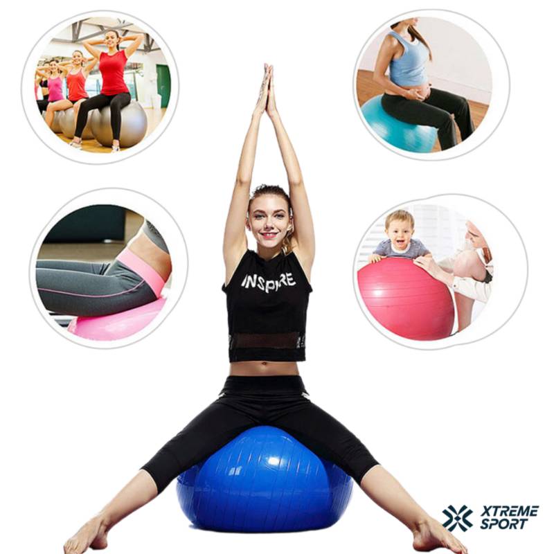 Pelota de yoga y pilates de 65 cm + inflador. XTREME SPORT