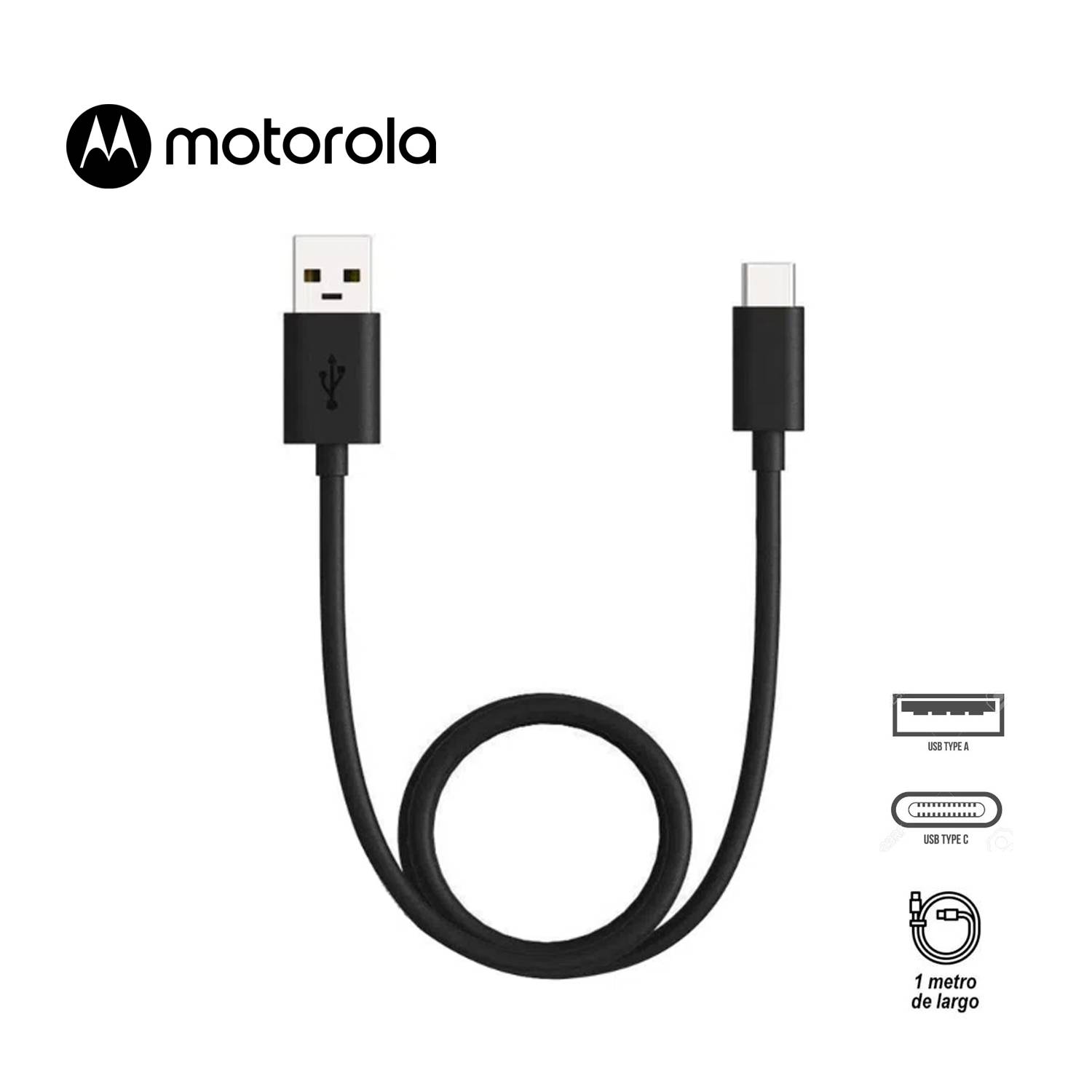 Cable de Carga y Datos Motorola Essential Cable USB-A a USB-C 1 metro