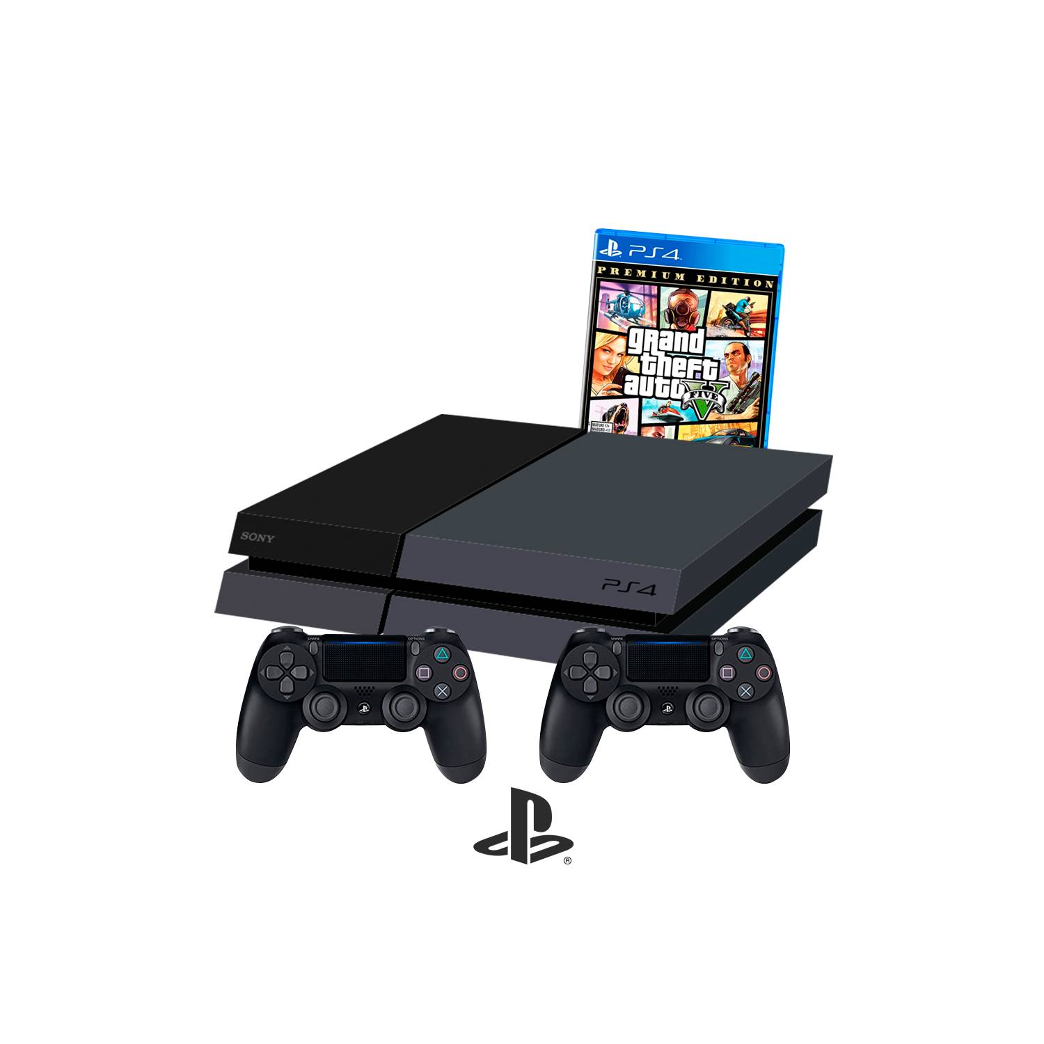 Consola Fat PS4 Playstation 4 sony 500GB con 2 mandos y GTA5 -  Reacondicionada SONY