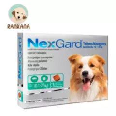 NEXGARD - Antipulgas Nexgard para Perros de 10.1 a 25 kg x 3 tabletas