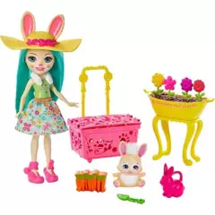 ENCHANTIMALS - Enchantimals Bunny Blooms Set de Juego de conejo y más 11 accesorios