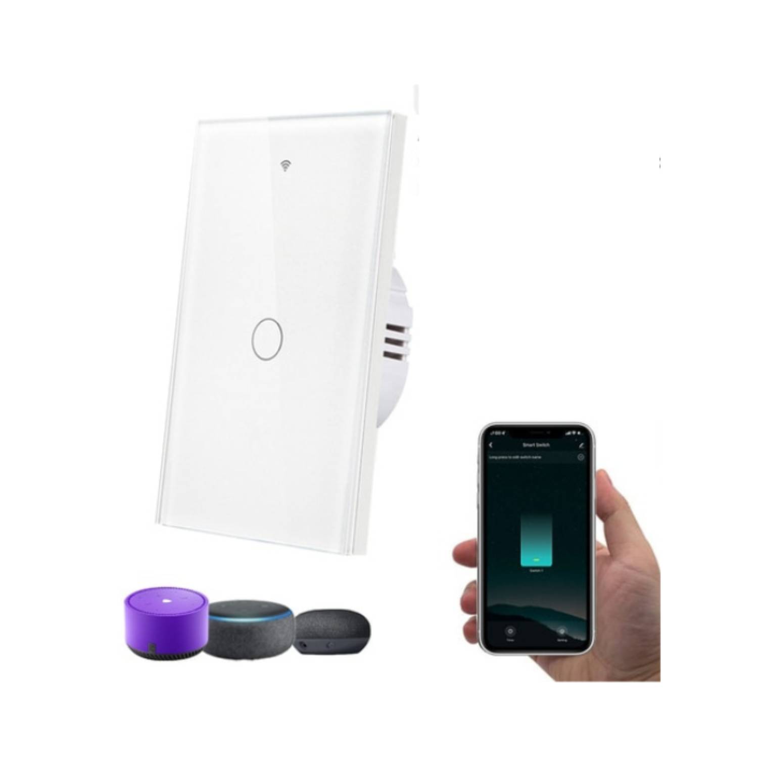 Ripley - INTERRUPTOR INTELIGENTE UNIVERSAL WIFI LUZ SMART BLANCO