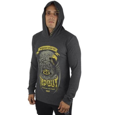 POLERA PLOMO HOODIE HOMBRE FRANELA - MELANGE JUST