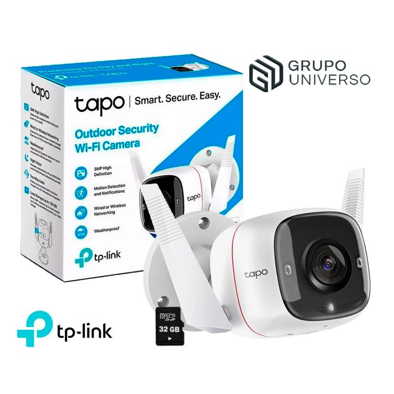 Cámara de vigilancia WiFi TP-Link TAPO C310, 3MP, IP66, Visión