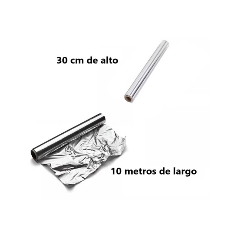 Papel Aluminio de 10m para proteger alimentos GENERICO