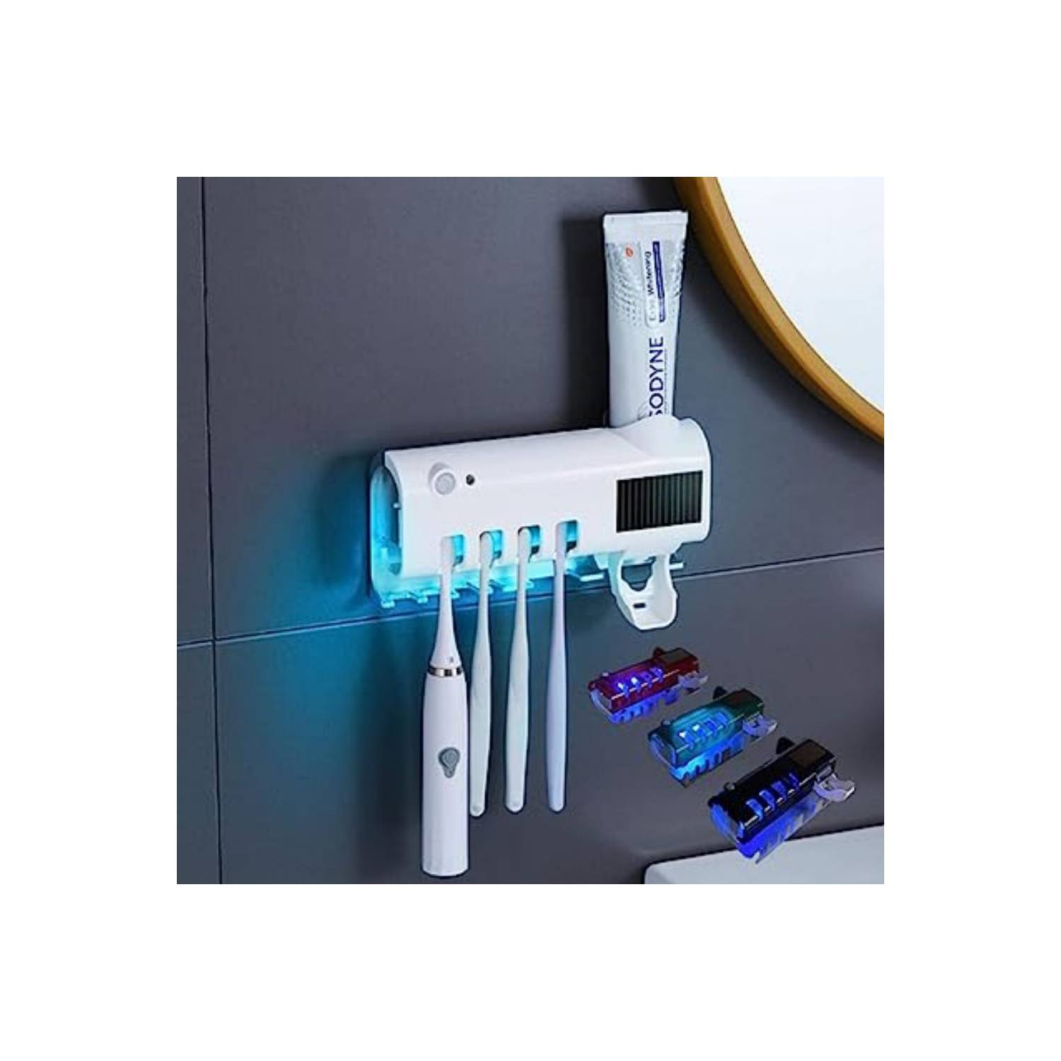 Dispensador automático de pasta de dientes, soporte para cepillos de  dientes 2 en 1, juego con almohadilla de succión súper pegajosa montada en  la