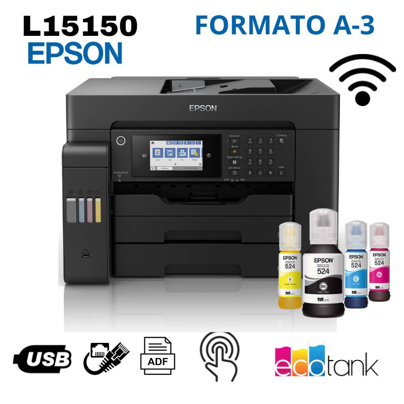 Impresora Multifuncional Epson EcoTank L15150 A3 Wifi Duplex ADF EPSON