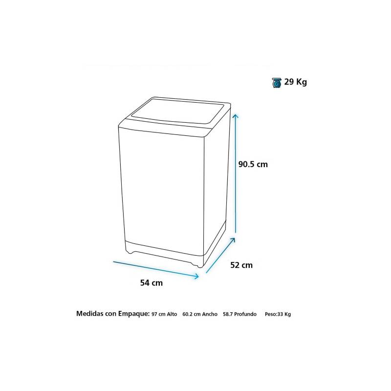 Lavadora Mabe LMAP9020WGBB0 9kg 