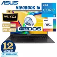 ASUS - Laptop Asus Vivobook 16  X1605Za-Mb292  Core I5, 16" Wuxga , Ram 16Gb , Ssd 512Gb, Free Dos