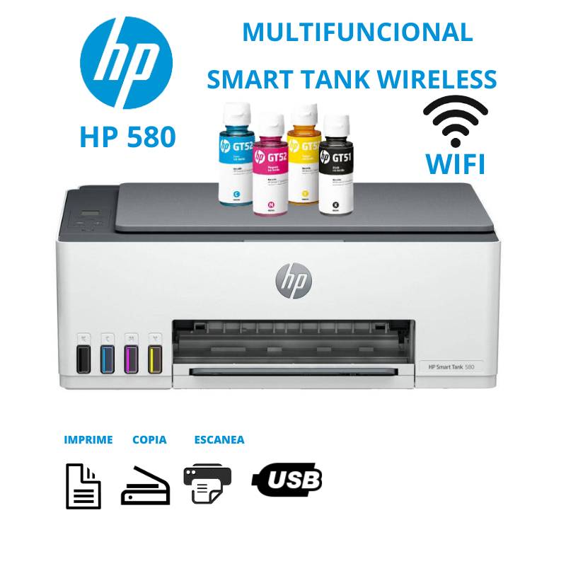 Impresora Multifuncion Hp Smart Tank 580 Wifi