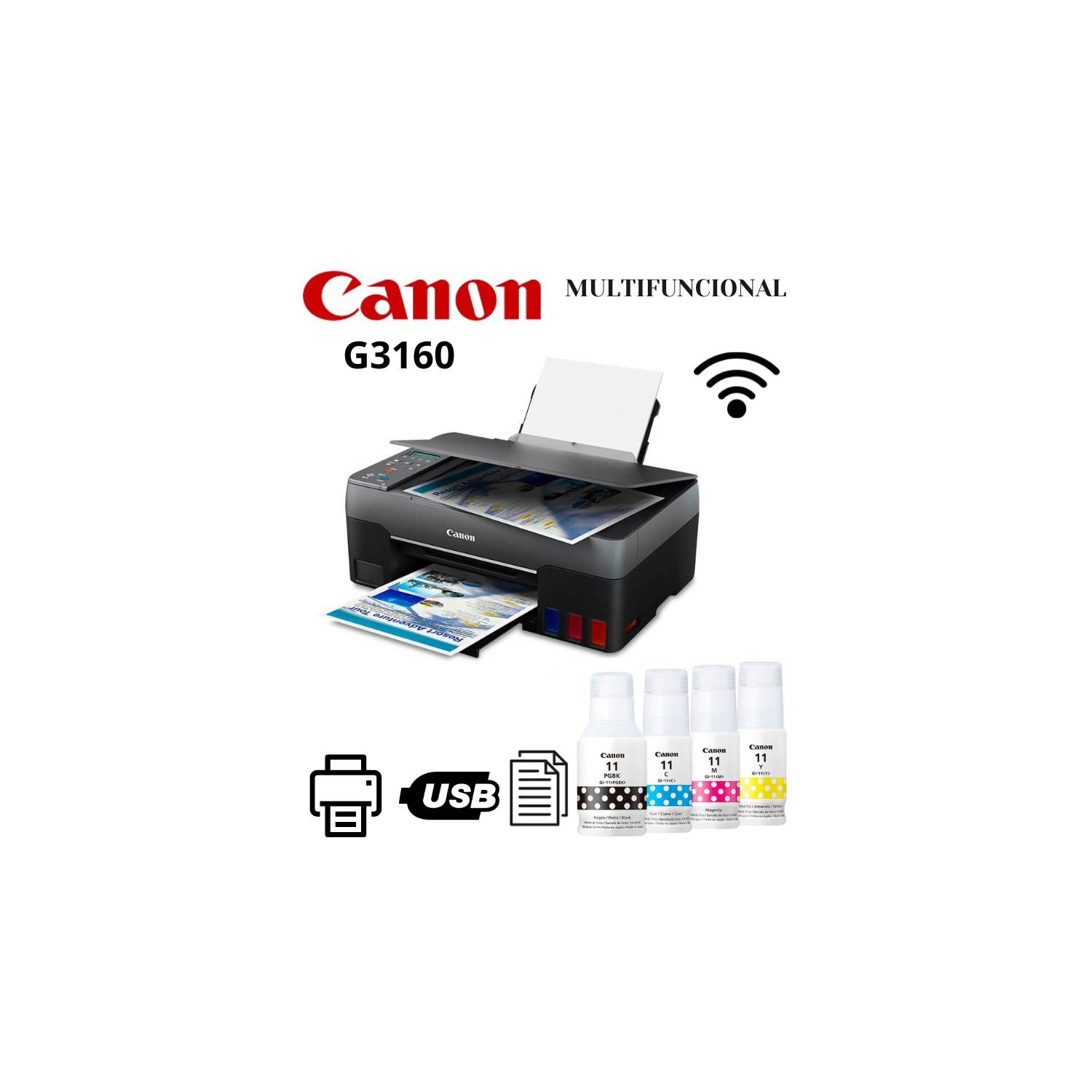 Comprar Impresora Multifuncional Canon G3160 Wifi