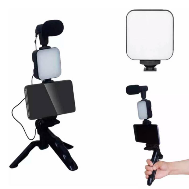 Kit de Grabación - Video Blog - Celular - Luz LED - Tripode - Micrófono -  S/.99 - NikoStore Perú