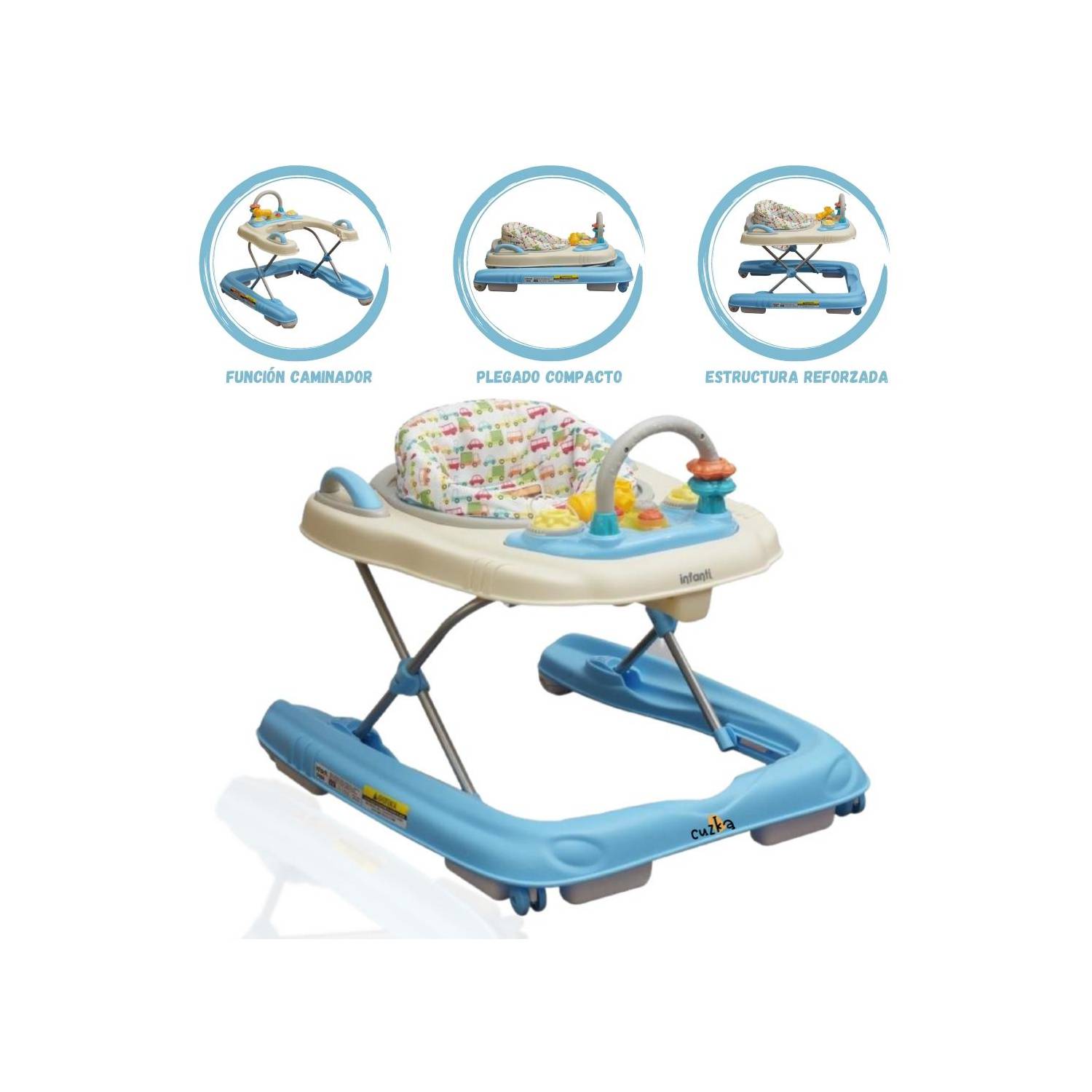 Andador Caminador Interactiva para Bebés «FUNNY» Blue – Cuzka