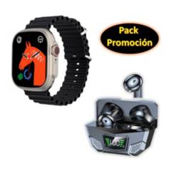 DTNO1 - PACK SMARTWATCH 8 ULTRA PLUS NEGRO y AUDIFONOS GAMER