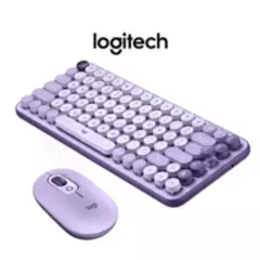 LOGITECH - Kit Teclado y Mouse Logitech Pop Keys Bluetooth Mecánico Lila