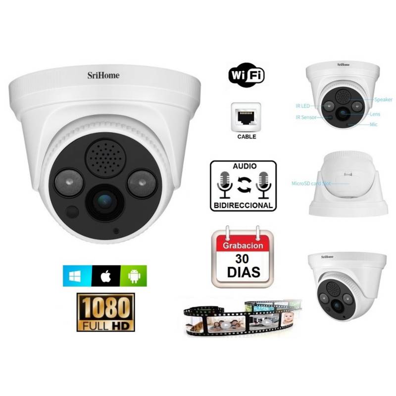 Cámara Interior Seguridad Ip Wifi Vigilancia 128gb Hd-full hd