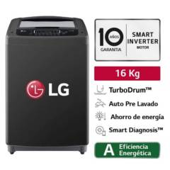 Lavadora LG 16 Kg carga superior Smart Inverter WT16BPB Negro Claro