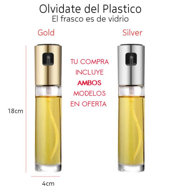 Spray Pulverizador Aceite Oliva Cocina Botella Vidrio Gold GENERICO