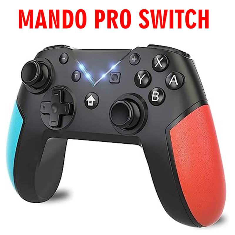 SEISA - Mando Bluetooth Switch Pro Gamepad PC Controller - Azul y Rojo
