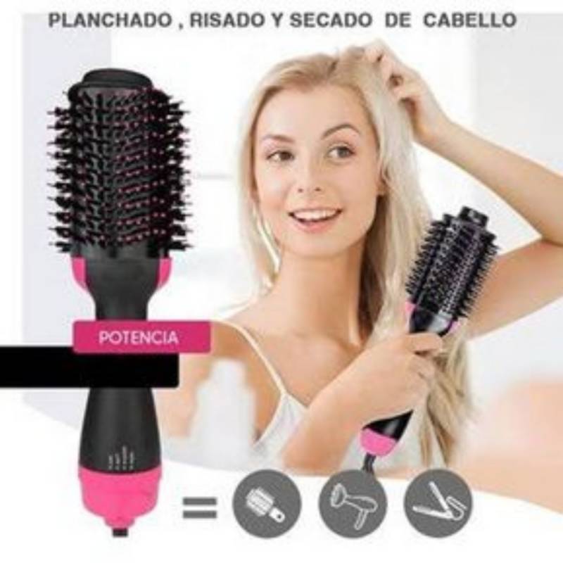 Cepillo Secador Cabello Alisador Rizador 3 En 1 Multifunción