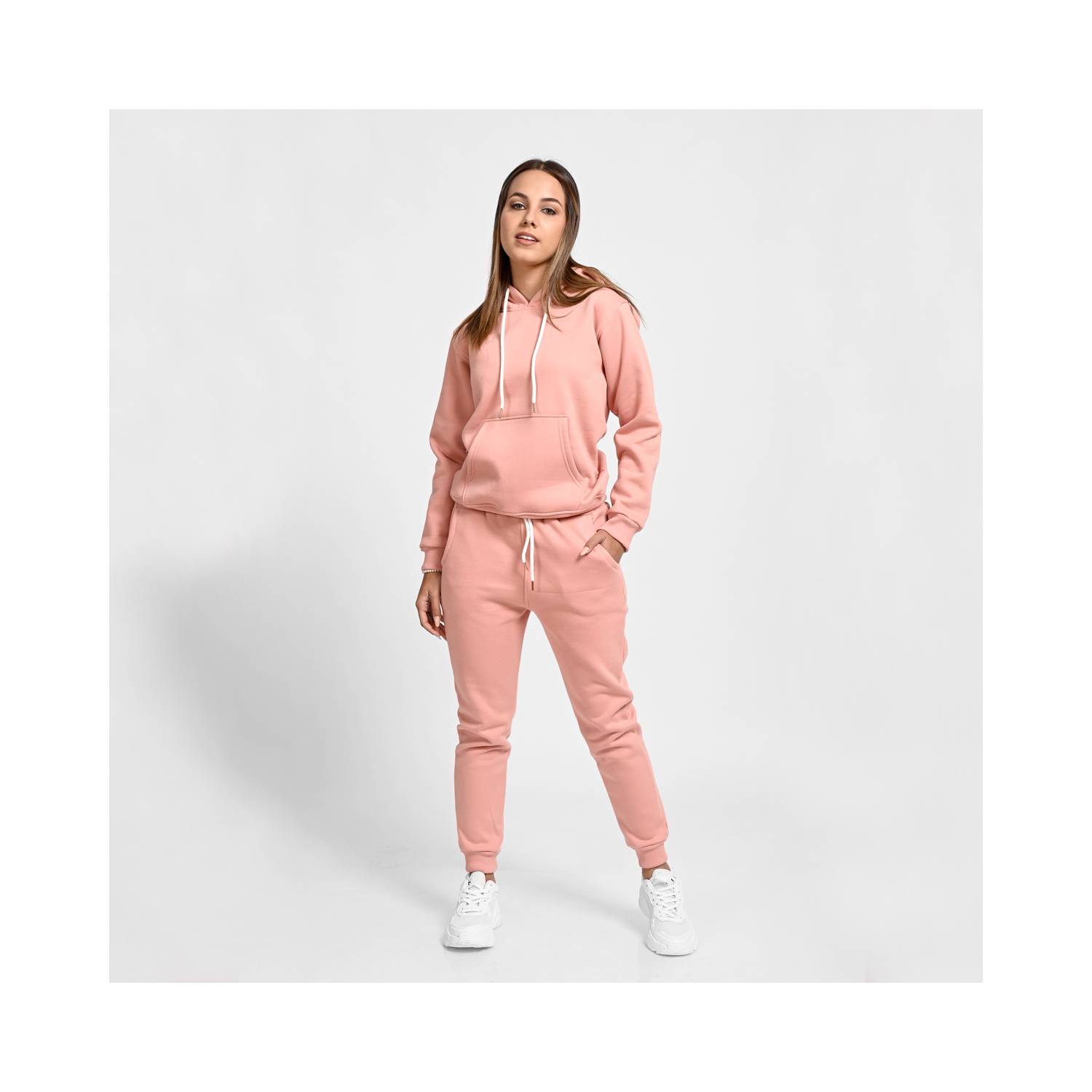 conjunto buzo afranelado polera y jogger para mujer rosé Arcoi