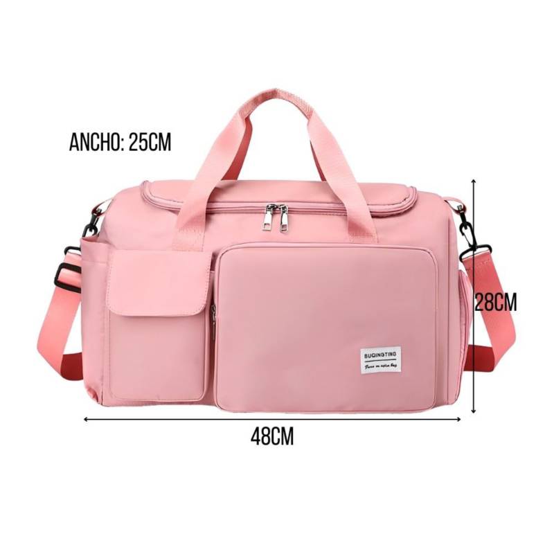 Bolso Deportivo Maletín Viaje Maleta Gimnasio Mujer Rosa